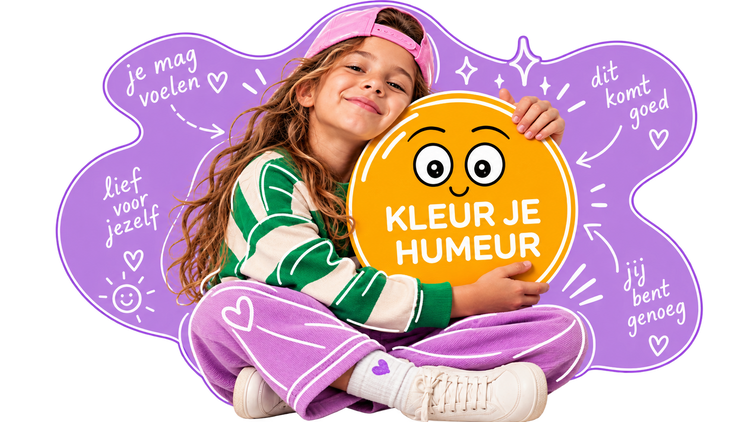 Meisje met de Kleur je humeur emotiecirkel